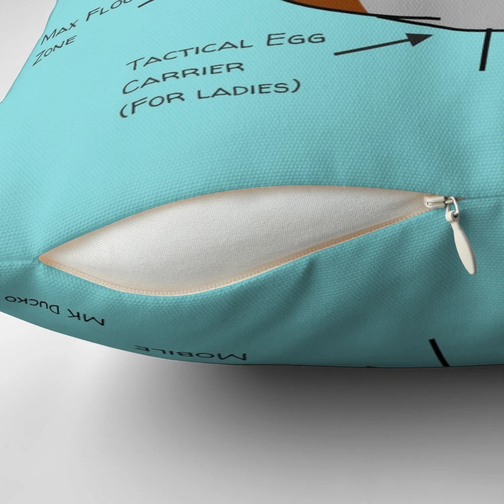 Anatomical chart-inspired duck pillow designed by Ducko Originals