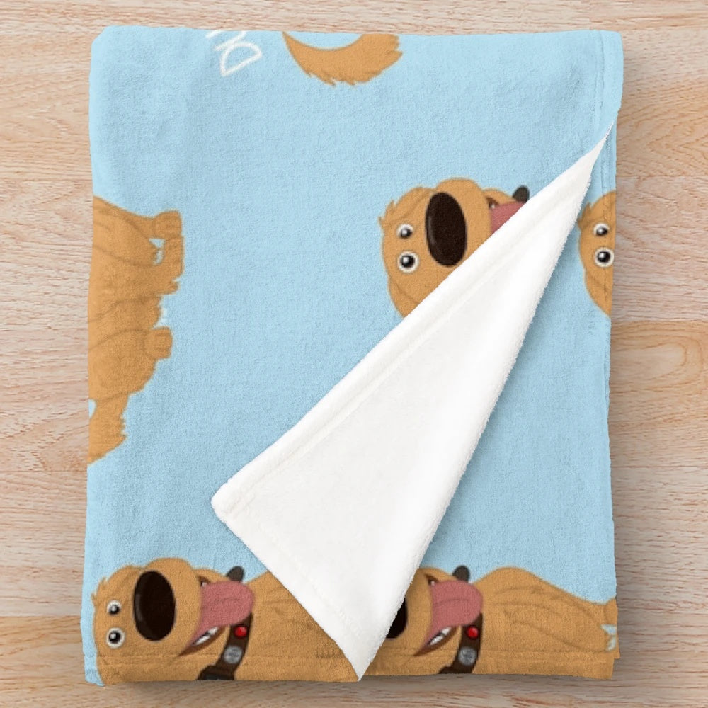 Dug the Dog inspired plush blanket with cute dog design