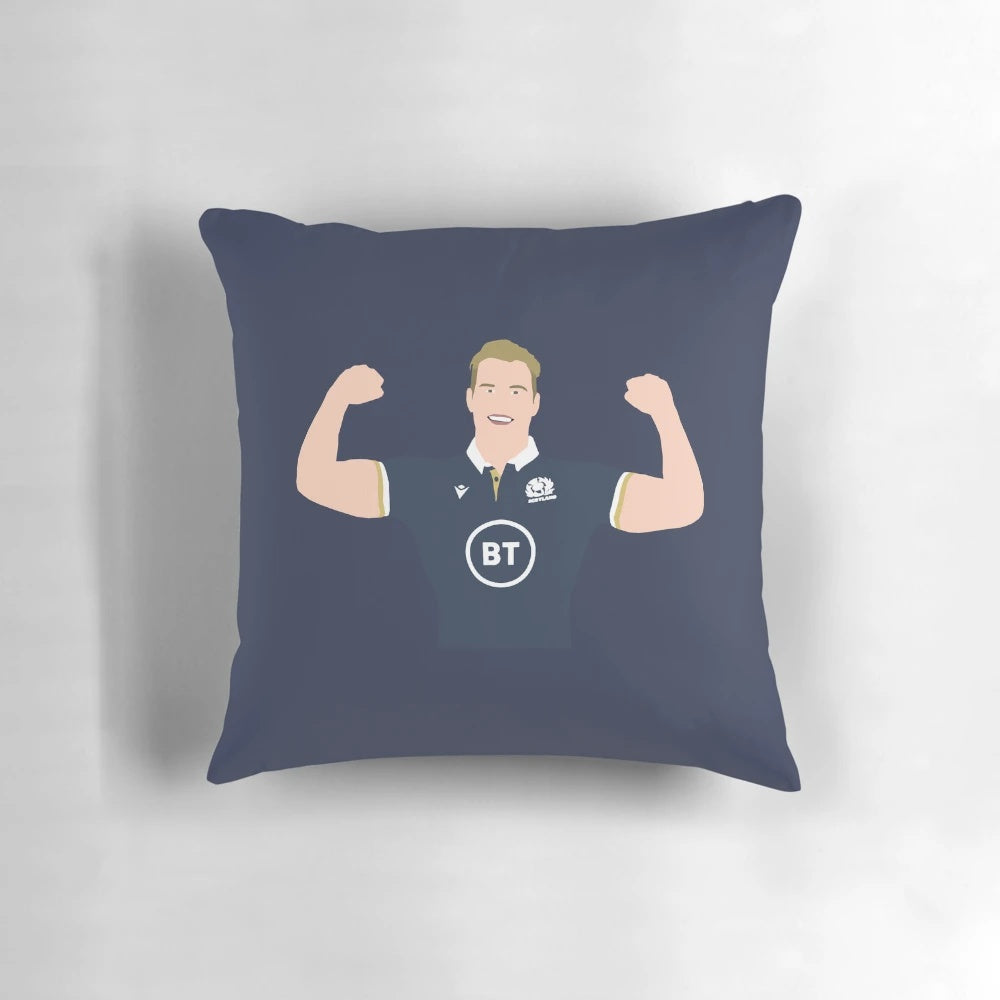 Duhan Van der Merwe Scotland Rugby Pillow featuring the Scotland national rugby union team players
