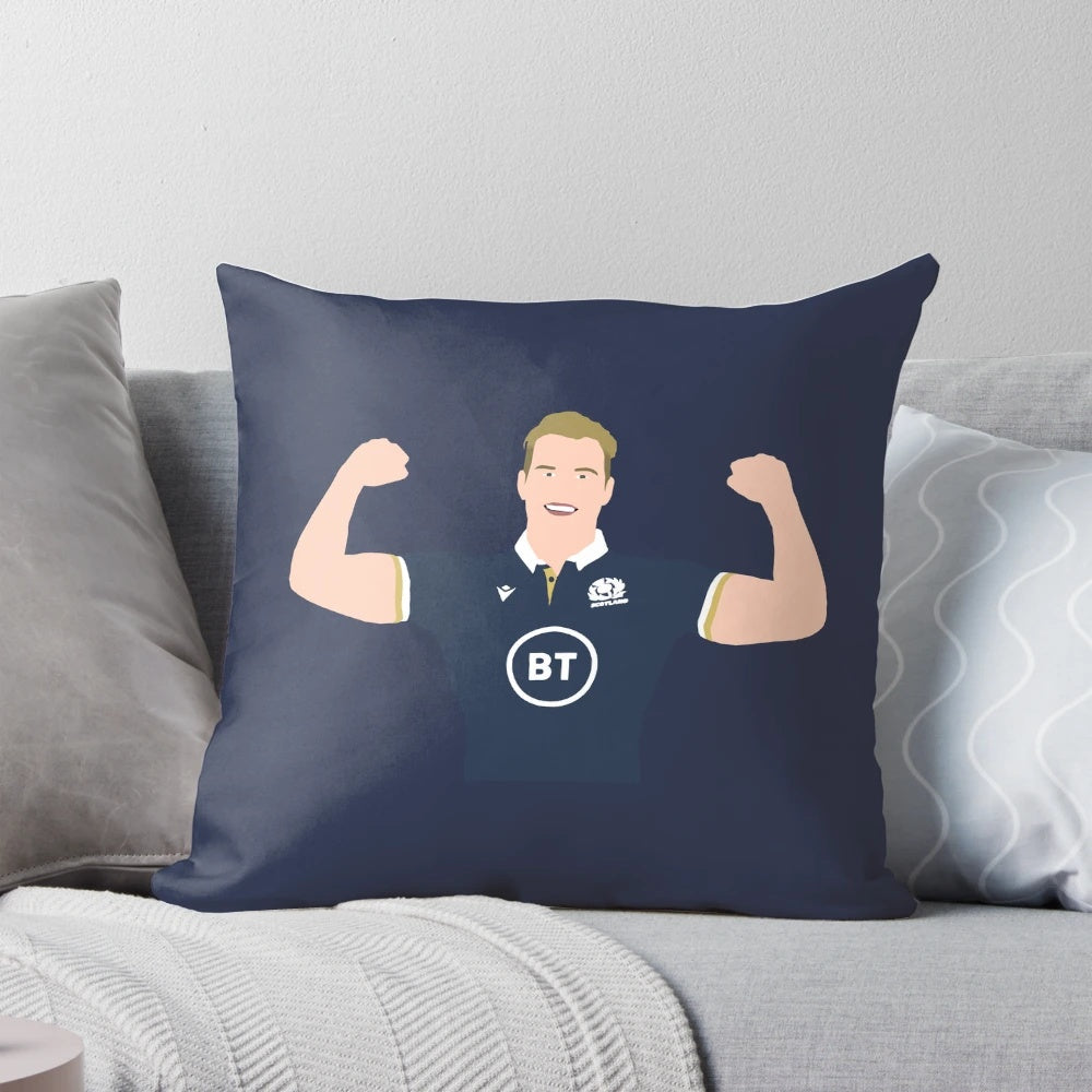 Duhan Van der Merwe Scotland Rugby Pillow featuring the Scotland national rugby union team players