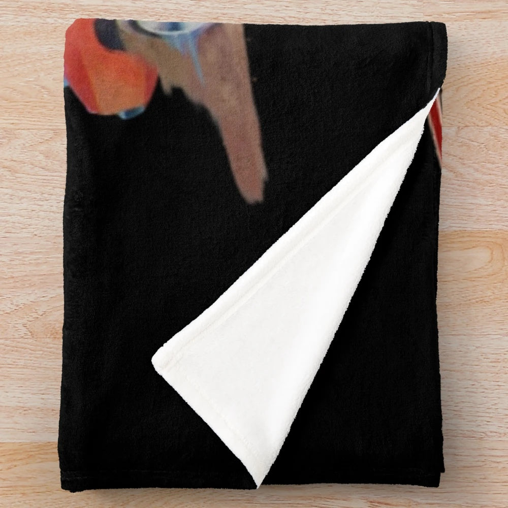 Dukes of Hazzard inspired plush blanket featuring the iconic General Lee car