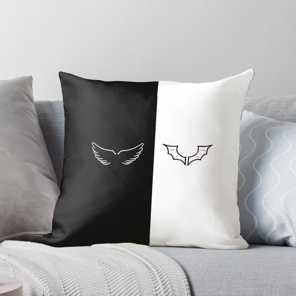 Duki Trap-Inspired Angel-Demon Decorative Pillow