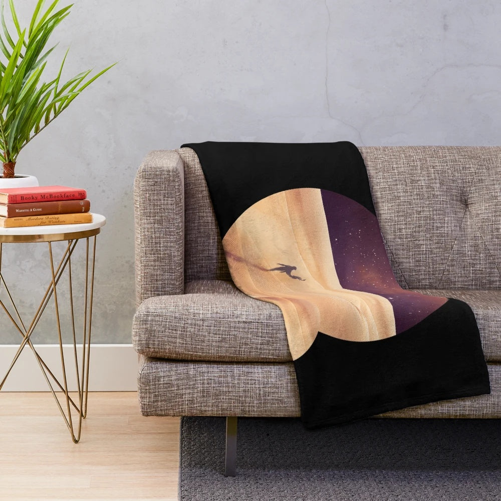Dune-inspired plush blanket featuring the Arrakis landscape and design elements