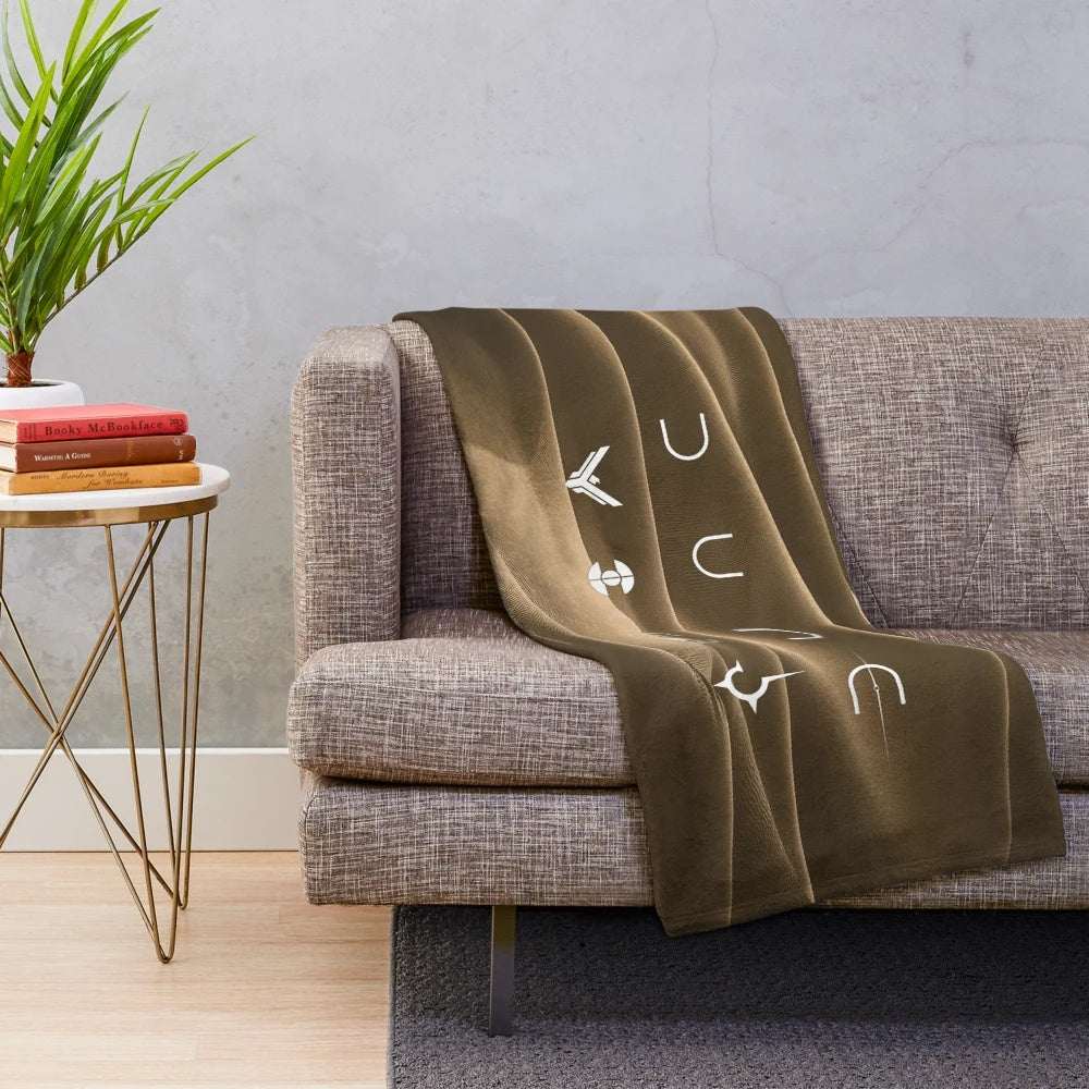 Dune-inspired plush blanket featuring factions from the Dune universe