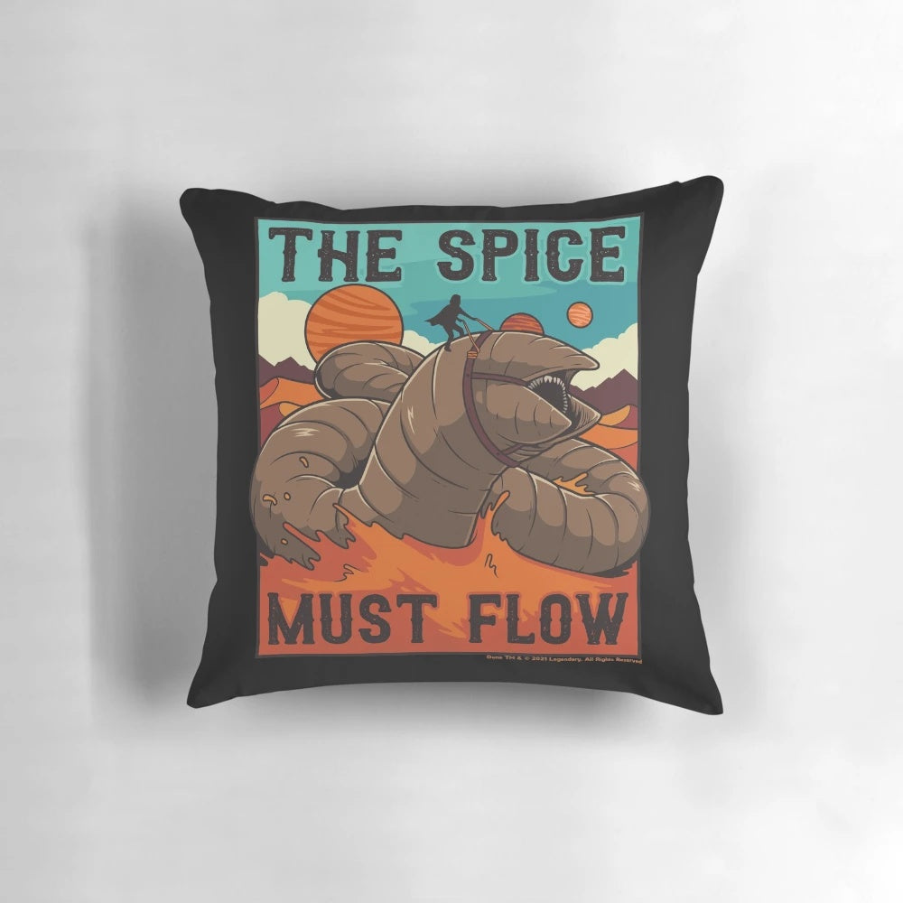 Dune-inspired sandworm-shaped decorative pillow for sci-fi fans