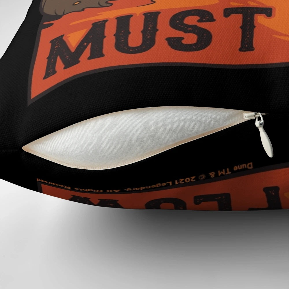 Dune-inspired sandworm-shaped decorative pillow for sci-fi fans