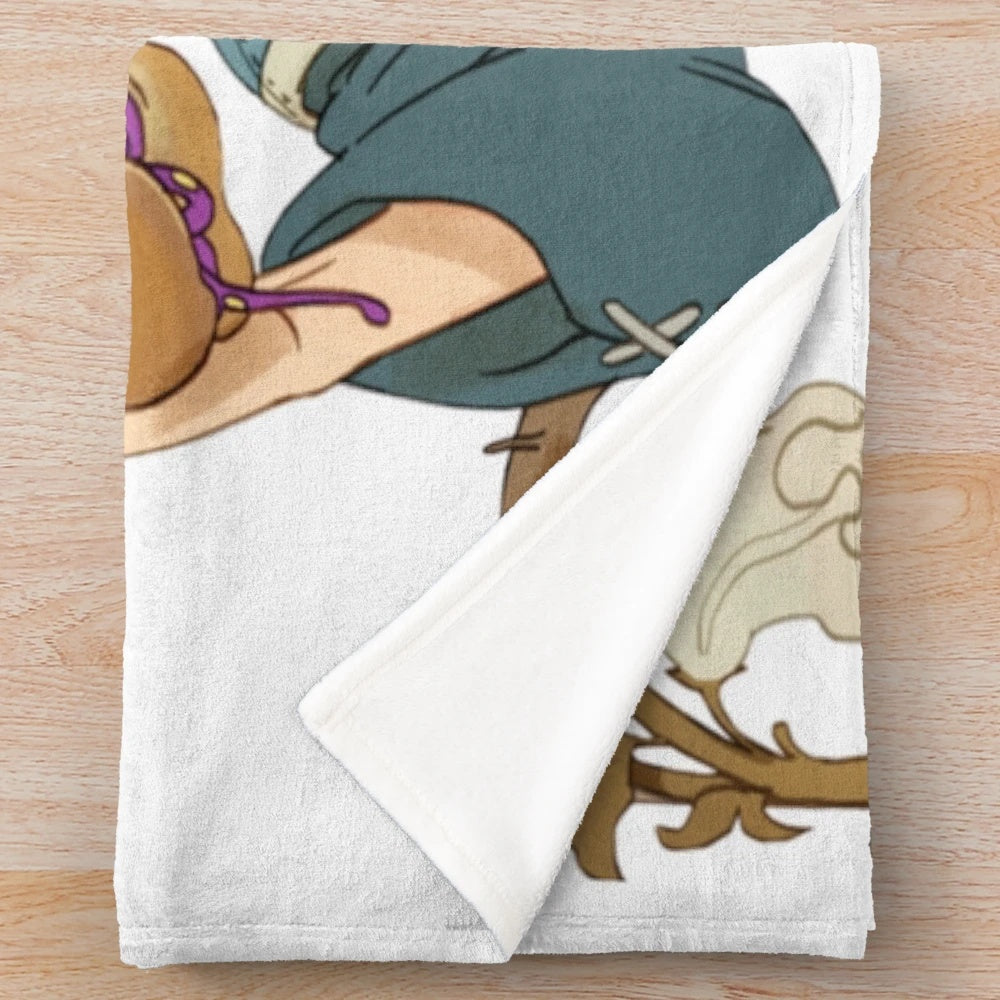 Dungeon art plush blanket featuring vibrant manga-style illustration