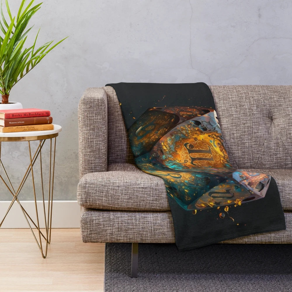 Dungeons & Dragons D20 plush blanket for fantasy tabletop RPG fans