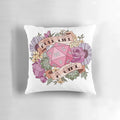 Dungeons and Dragons inspired pillow with fantasy and roleplaying game design