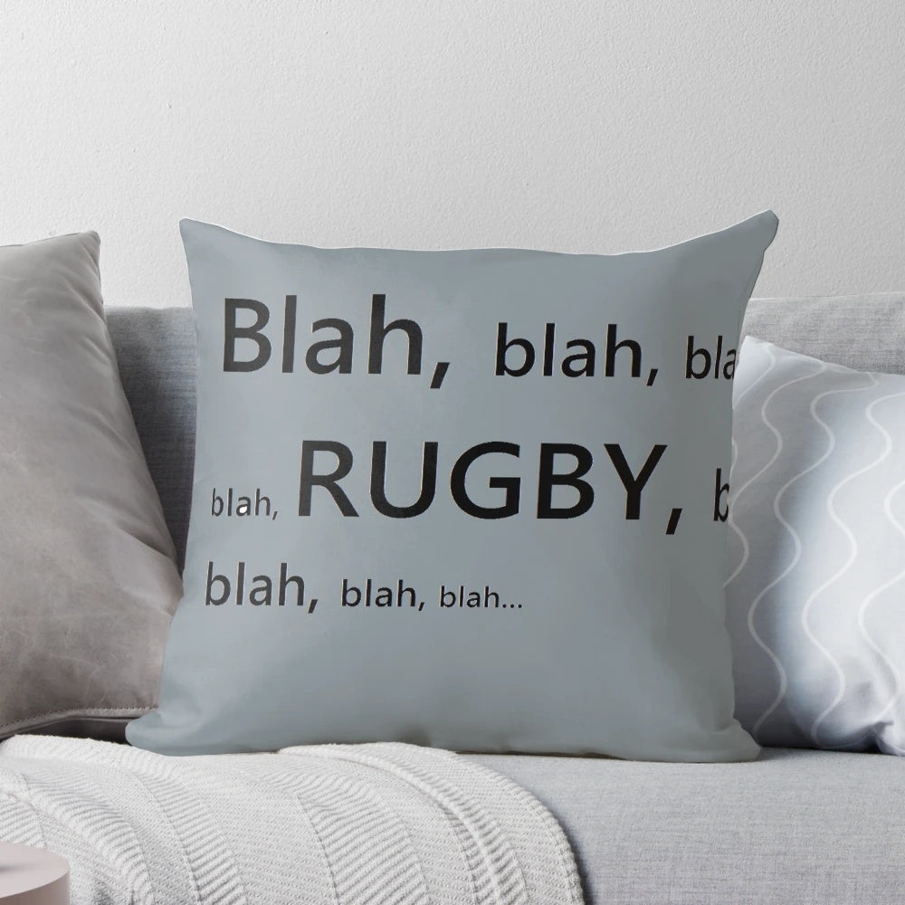 A plush, rugby-themed pillow with a classic design for sports fans.