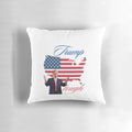 Trump American Tough" pillow with American flag design