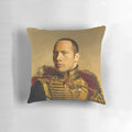 Custom Dwayne Johnson portrait pillow with artistic Photoshop edit