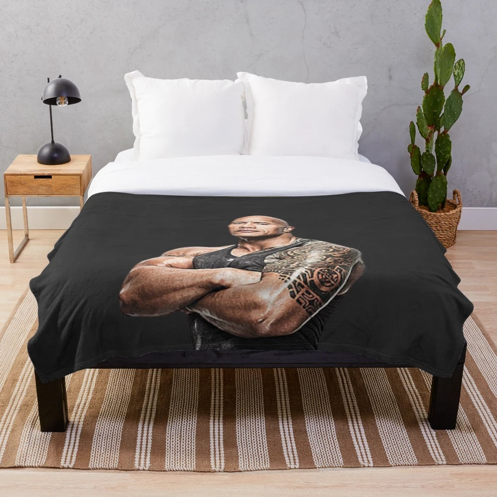 Dwayne Johnson Plush Blanket with Cozy Fleece Fabric