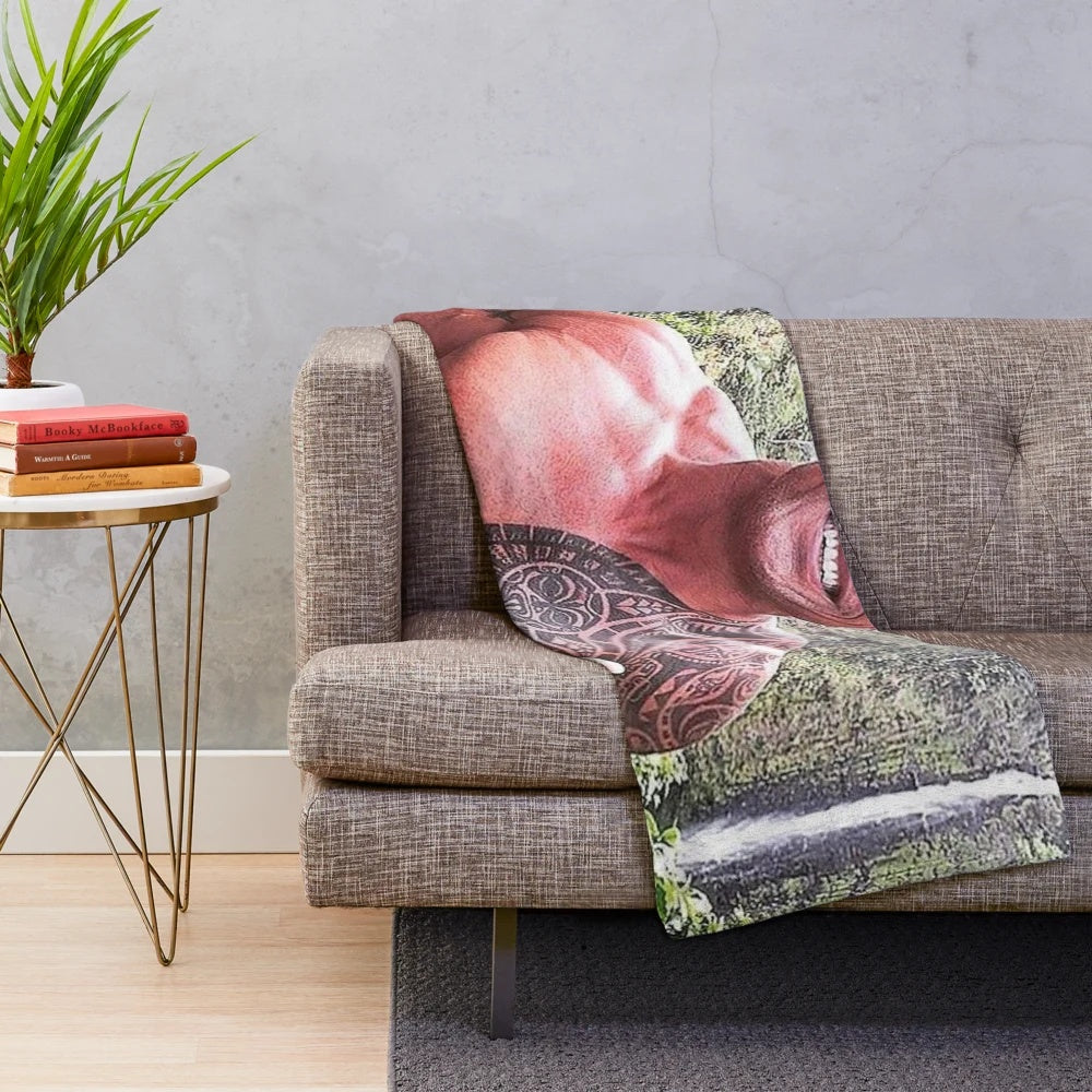 Dwayne Johnson inspired plush blanket