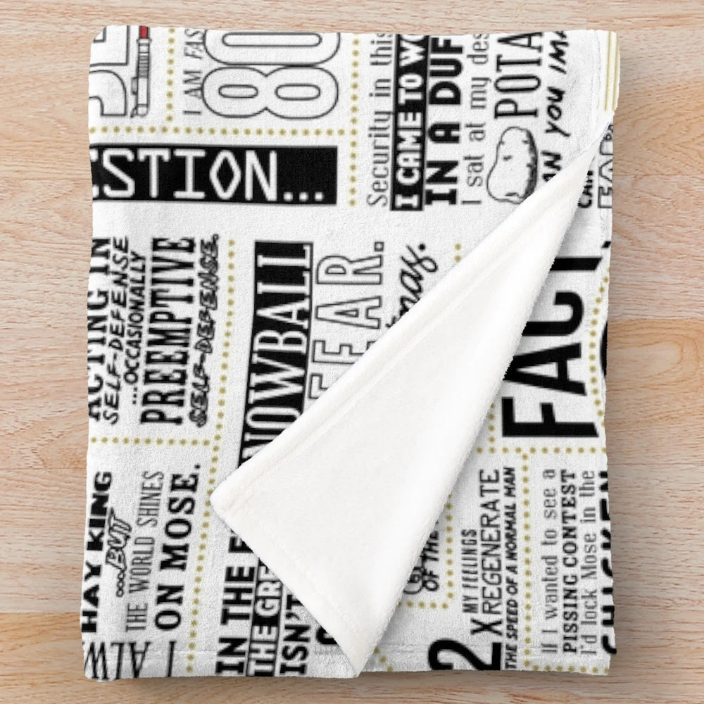 Dwight Schrute Inspired Plush Blanket with The Office Themed Typography