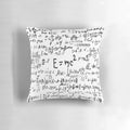 Decorative pillow featuring the famous E=MC^2 physics equation