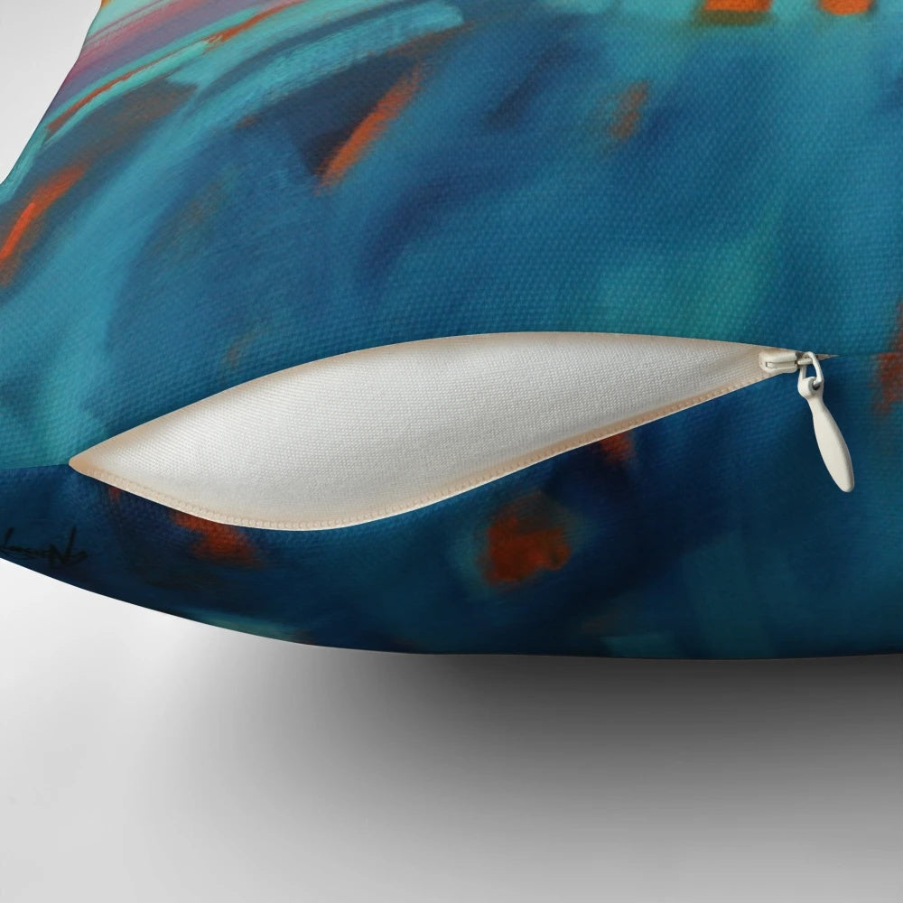 Earsary Barra Pillow featuring a beautiful seascape painting of the Scottish coastline