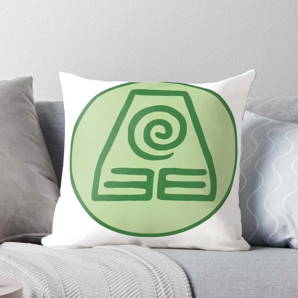 Earth Element Avatar Pillow with Aang, Korra, and Toph from the popular anime series