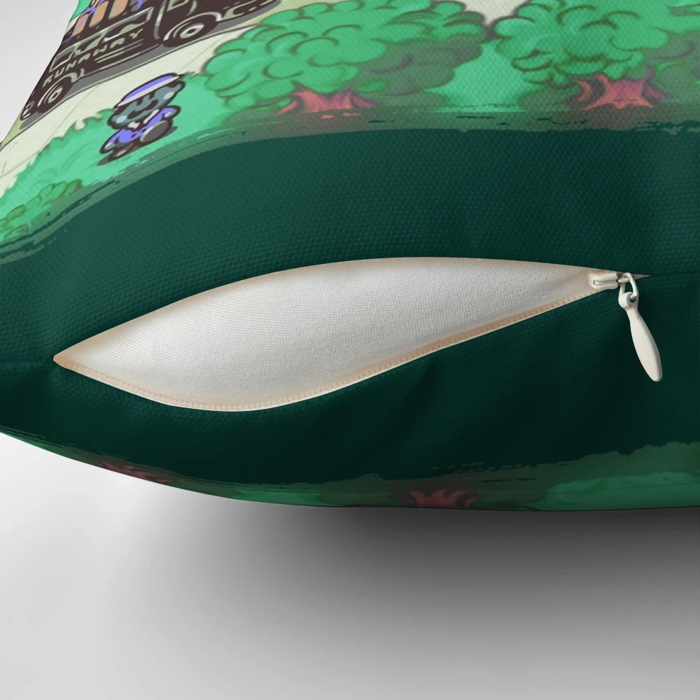Earthbound Onett inspired throwback video game pillow