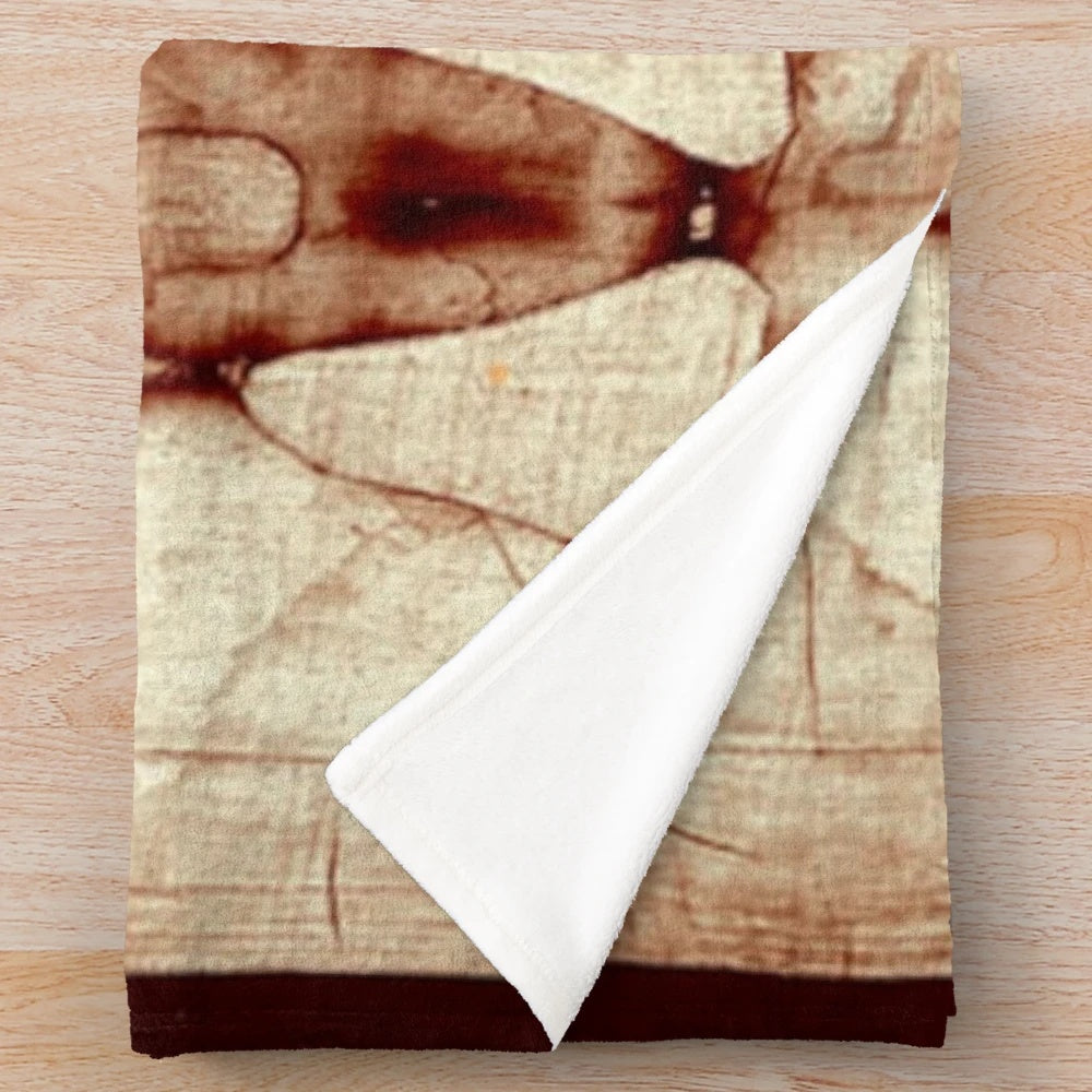 Easter plush blanket with holy face image from the Shroud of Turin