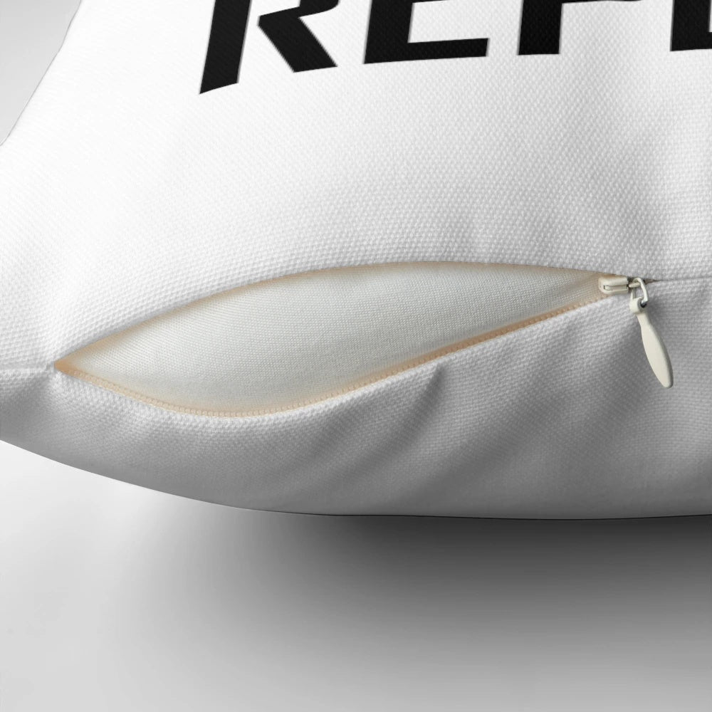 Eat Sleep Hockey Repeat - Decorative hockey themed pillow with a funny, sports-inspired design
