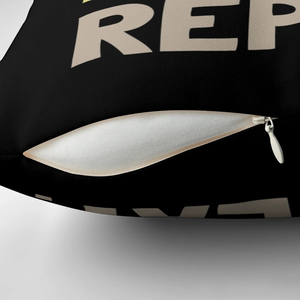 A cozy pillow with the text "Eat Sleep Row Repeat" - the perfect gift for rowers, crew teams, and rowing enthusiasts.