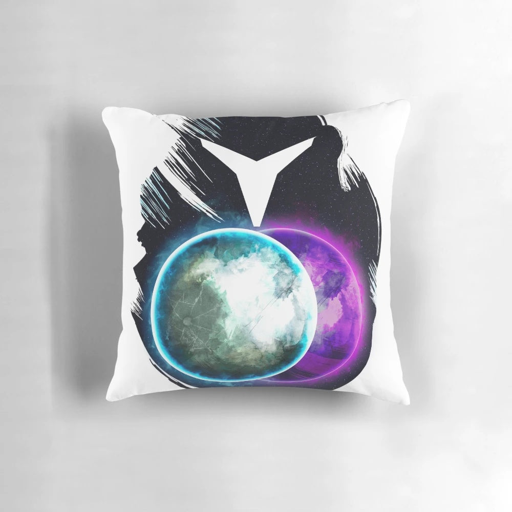 Metroid Prime Echoes inspired pillow featuring Samus Aran and the Chozo