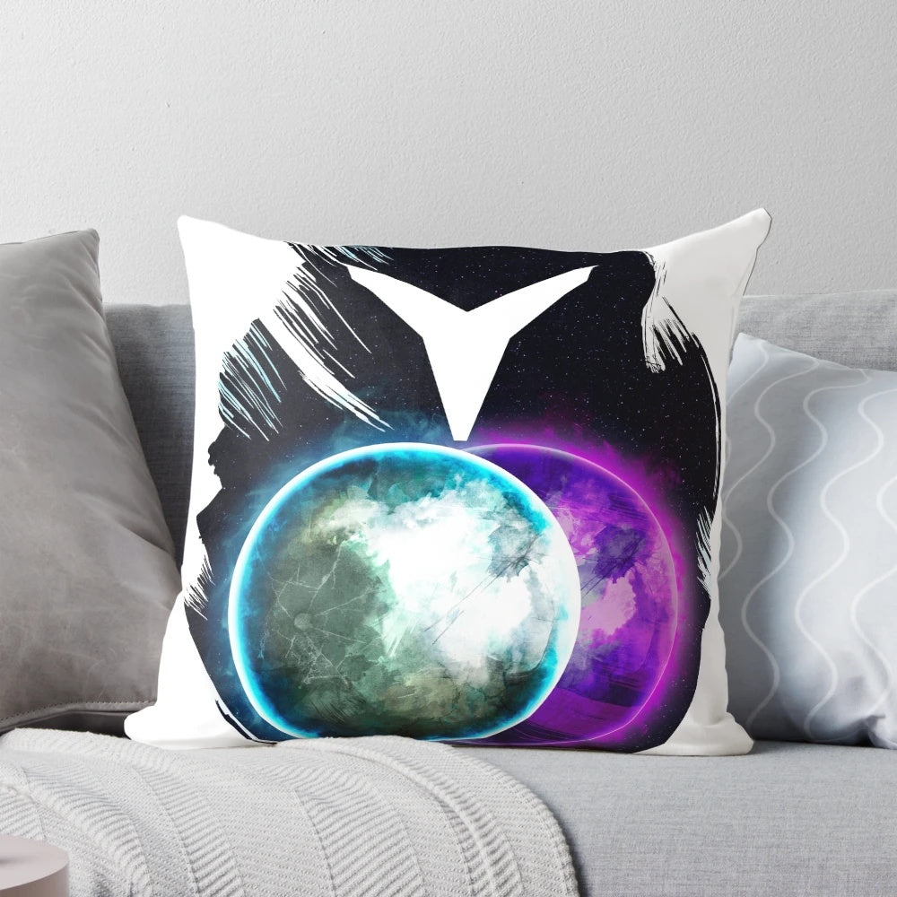 Metroid Prime Echoes inspired pillow featuring Samus Aran and the Chozo