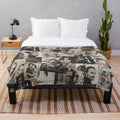 Cozy plush blanket featuring an eclectic collage of Vincent Gallo artwork