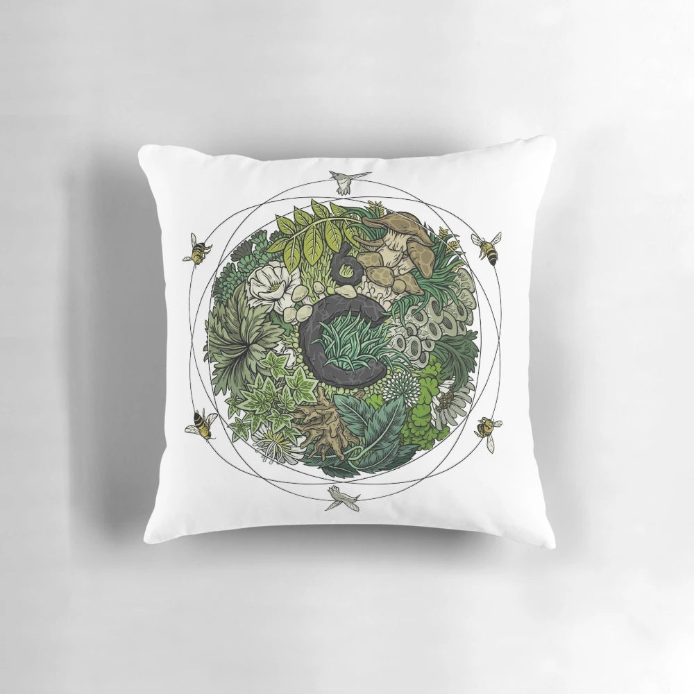 Eco-friendly Element of Life pillow with geometric, nature-inspired design