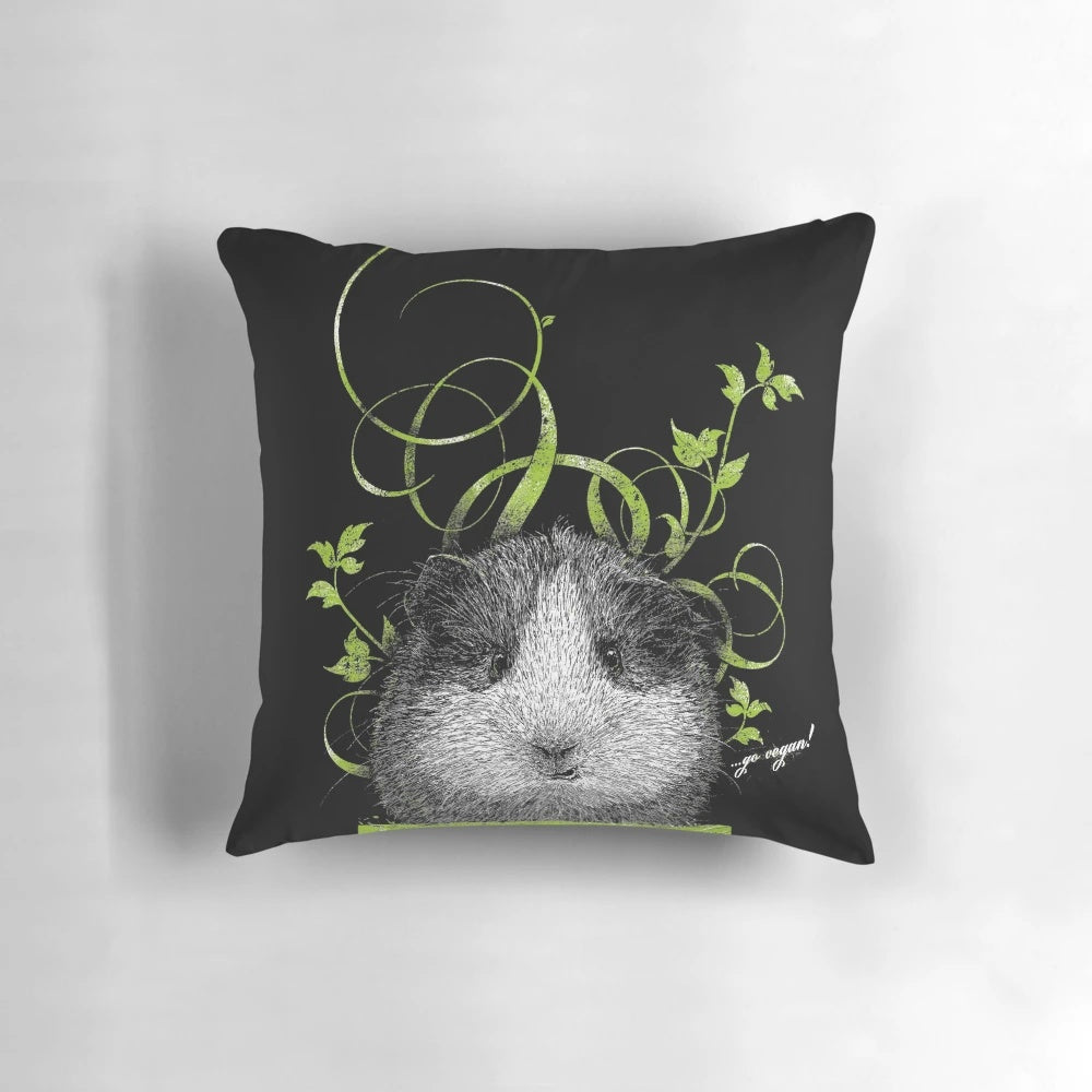 Soft, fluffy guinea pig pillow made with sustainable, vegan materials
