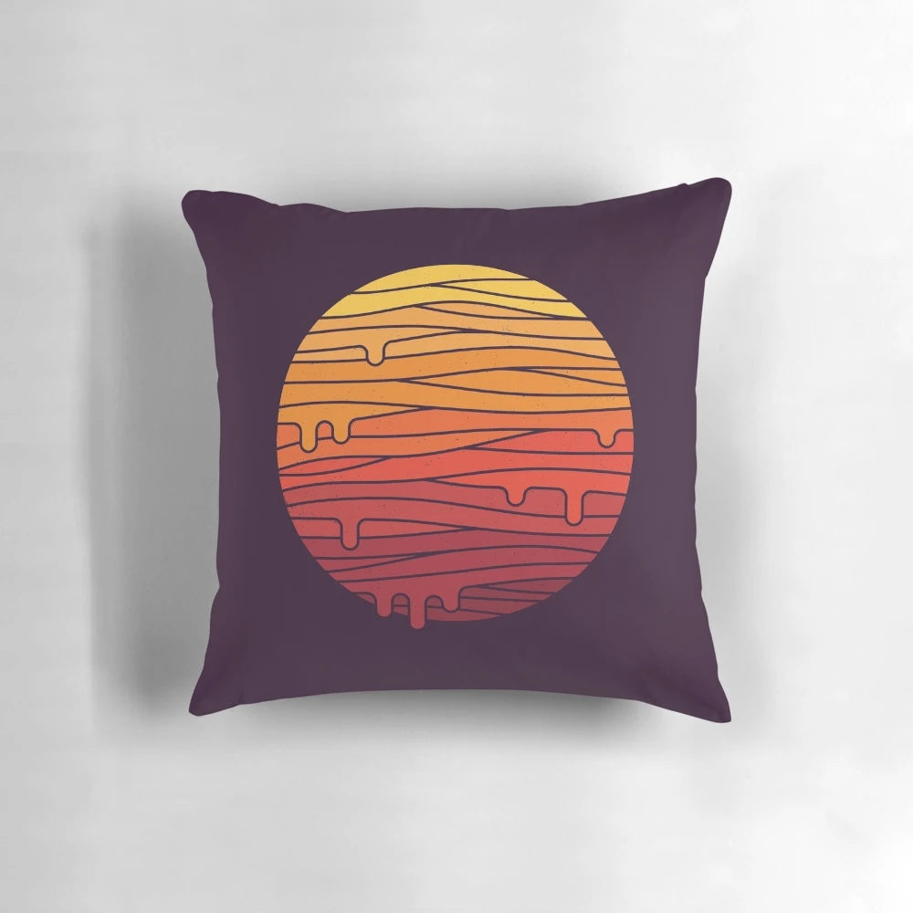 Eco-friendly 'Heat Wave' Pillow featuring a melting, dripping design by The Paper Crane