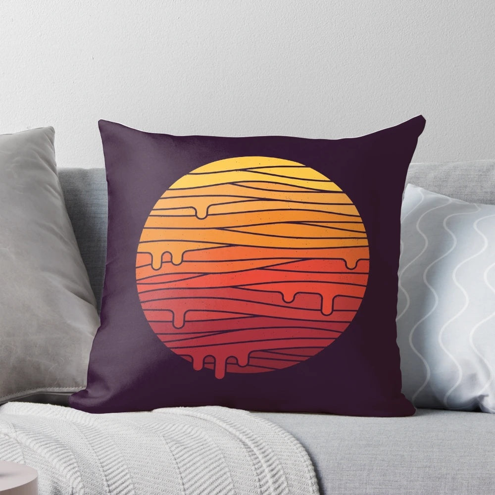 Eco-friendly 'Heat Wave' Pillow featuring a melting, dripping design by The Paper Crane