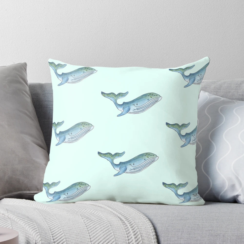 Feeling Whaley Happy Pillow - Eco-Friendly Humpback Whale Pillow for Home Decor