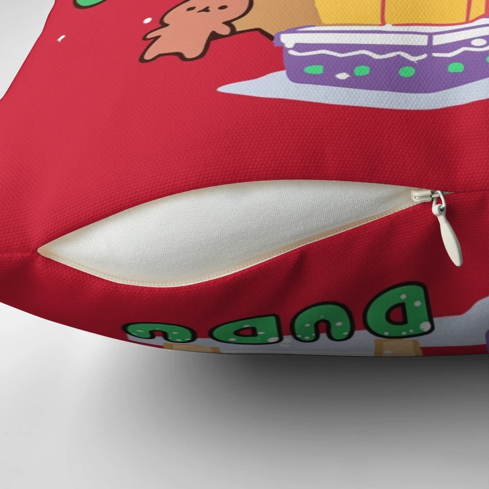 Cute and cuddly panda couple in a Bubu Dudu-inspired Christmas scene.