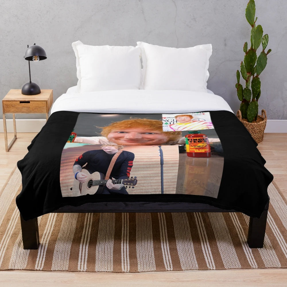 Ed Sheeran-inspired plush blanket featuring mathematics tour 2023 graphics