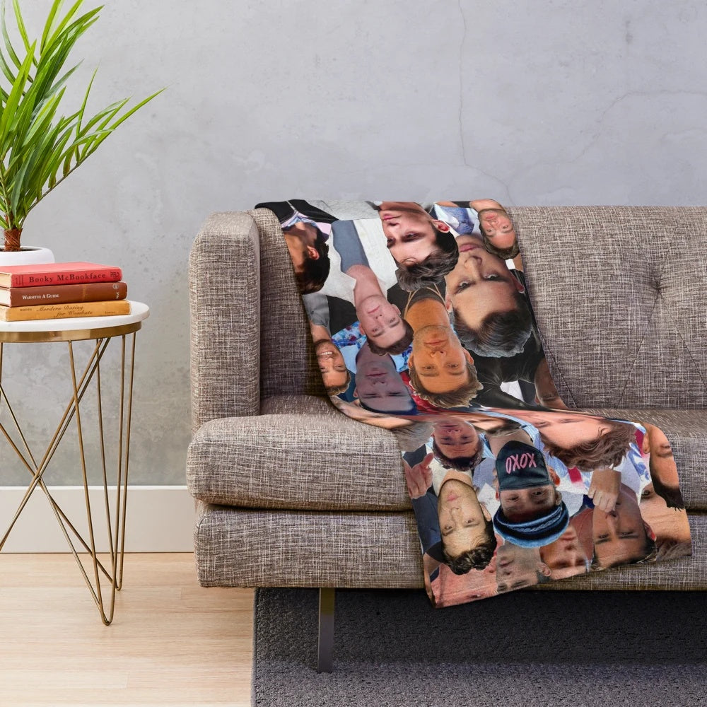 Ed Westwick inspired photo collage plush blanket