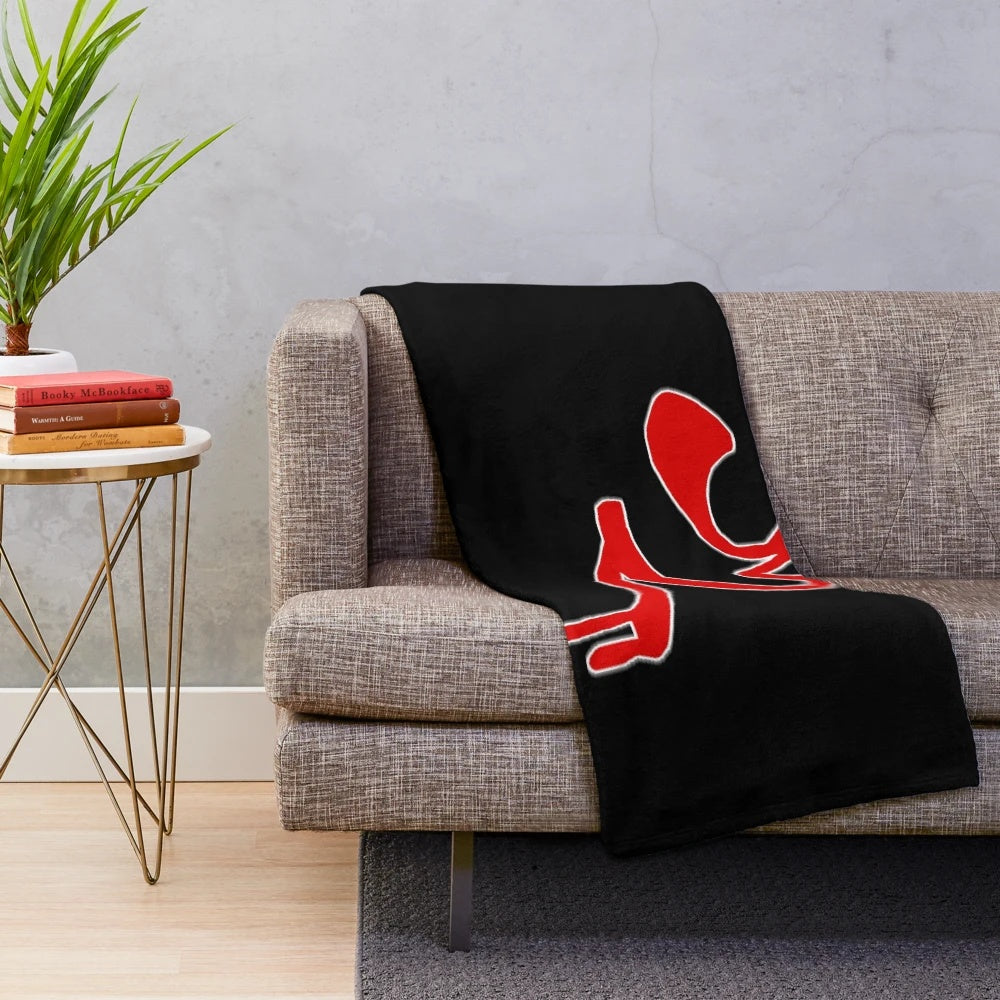 Eddsworld-inspired red army plush blanket featuring the character Tord
