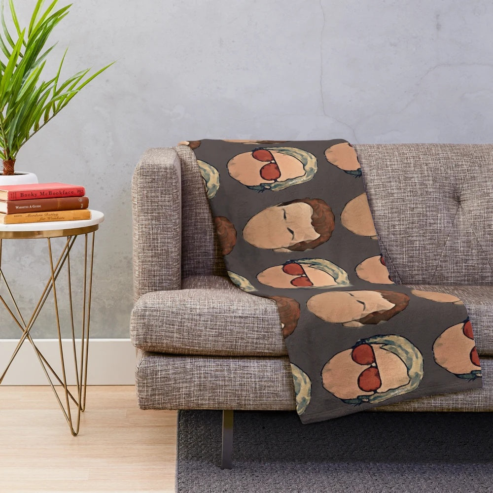 Plush blanket with acid dipped cigarette print for alternative movie fans