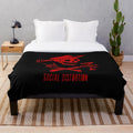 Plush blanket with distortion rock design