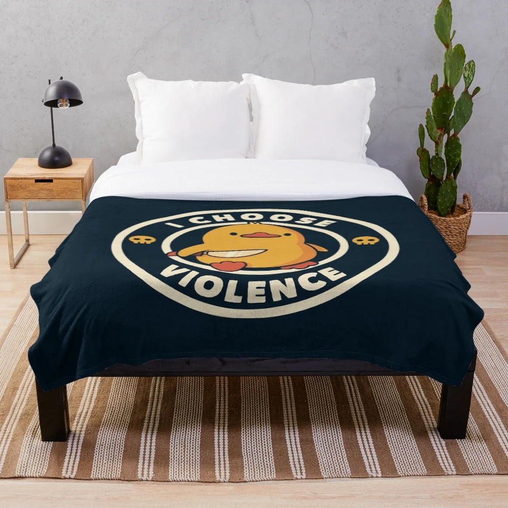Tobe Fonseca's Edgy Duck Plush Blanket with a Violent and Humorous Design