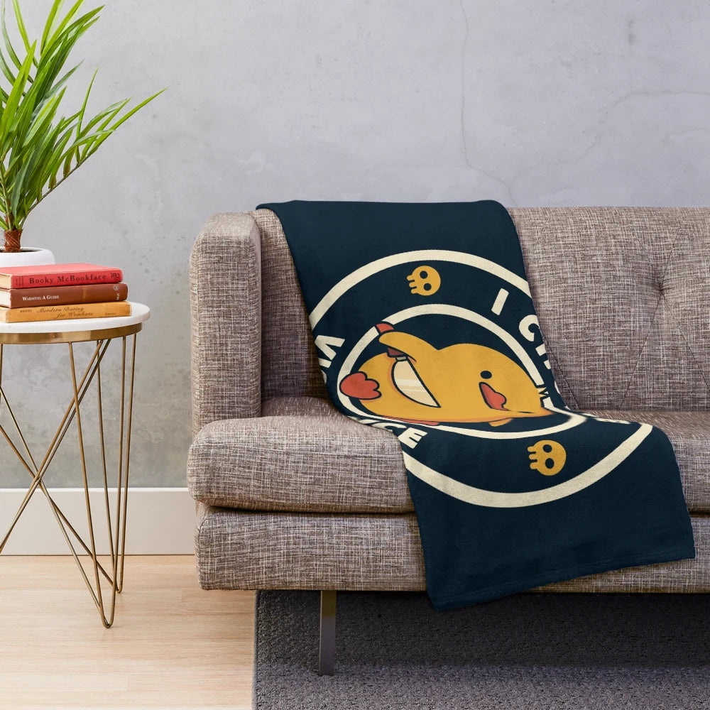 Tobe Fonseca's Edgy Duck Plush Blanket with a Violent and Humorous Design