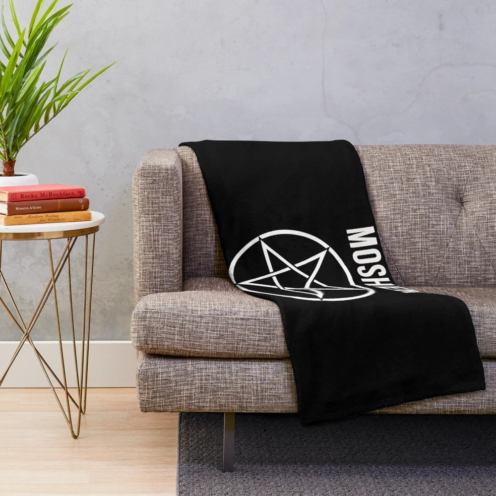 Heavy metal inspired plush blanket featuring a dark, gothic design