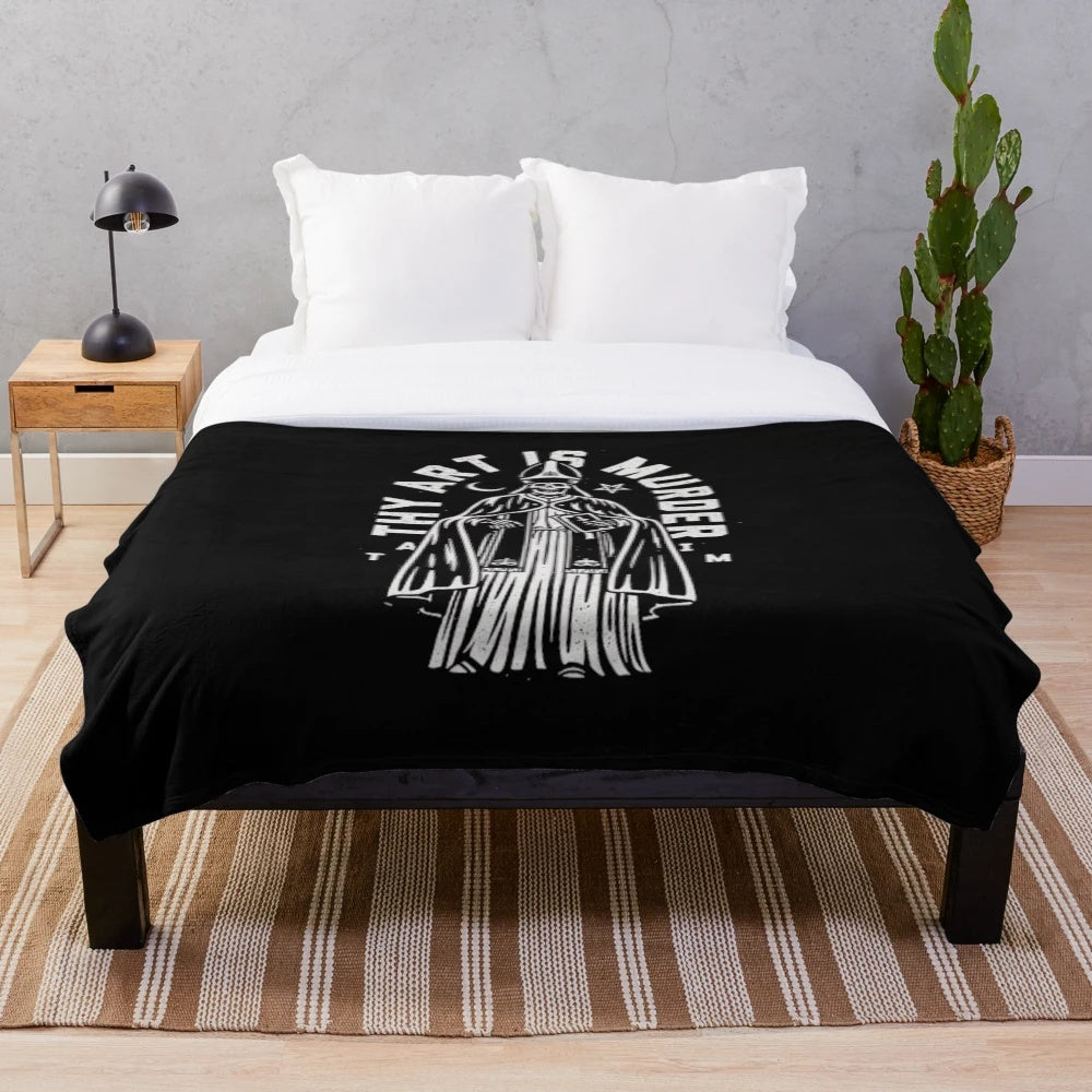 Plush metal band blanket featuring Thy Art is Murder artwork