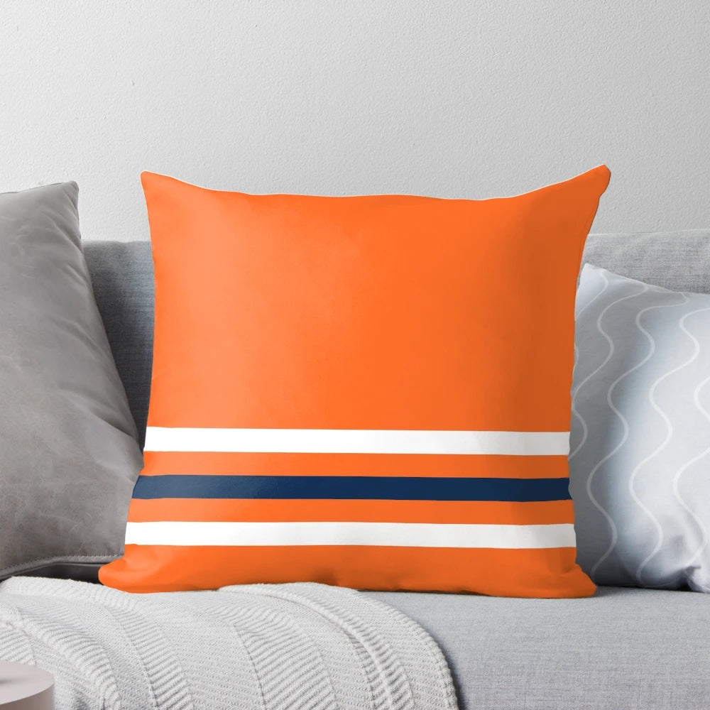 Edmonton Oilers hockey leggings pillow featuring the team's logo and colors