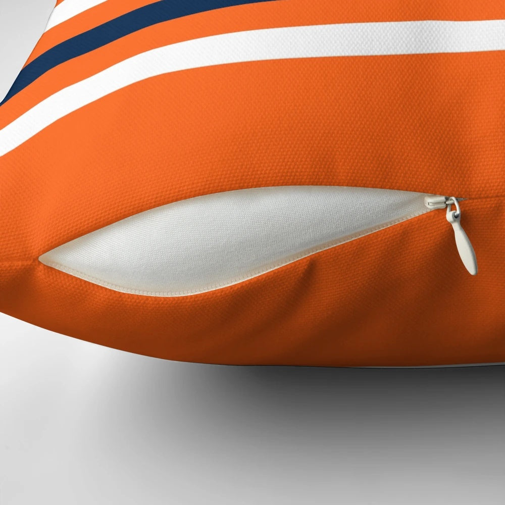 Edmonton Oilers hockey leggings pillow featuring the team's logo and colors