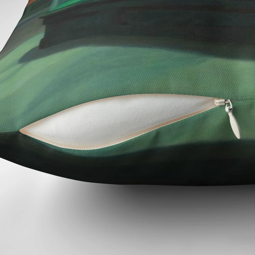 Edward Hopper's famous 'Nighthawks' painting printed on a decorative throw pillow