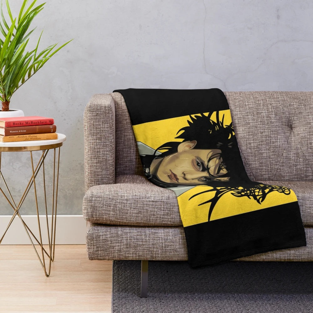 Plush blanket featuring Edward Scissorhands character from Tim Burton film