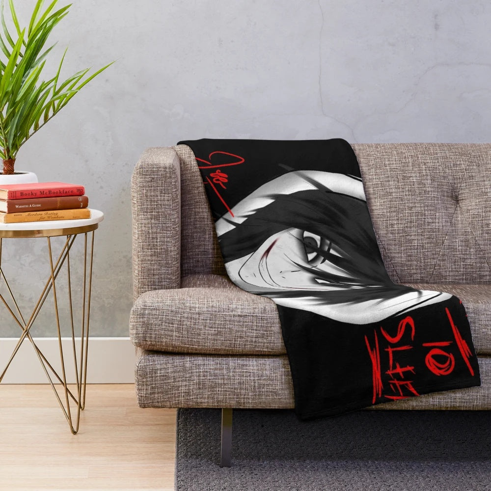Eerie plush blanket with creepy design