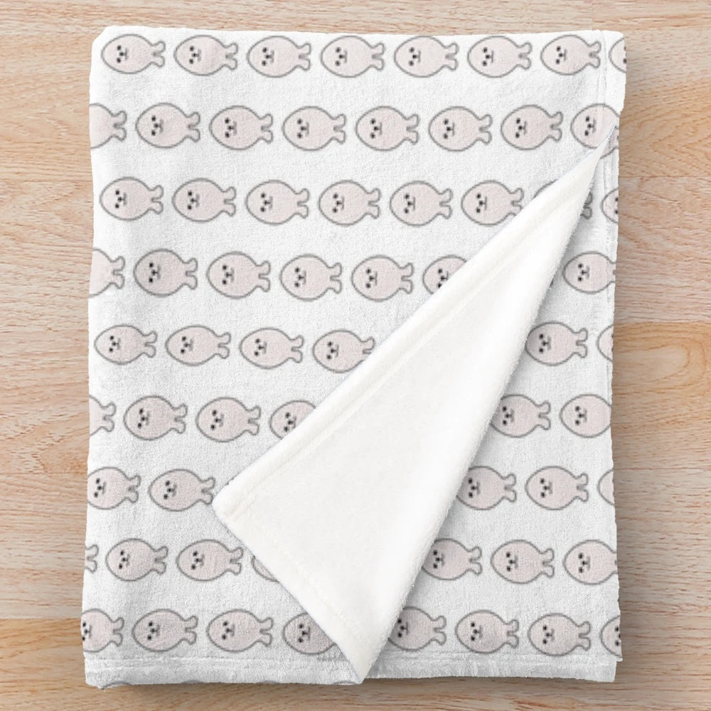 Eggdog inspired plush blanket featuring a cute, ironic egg-dog meme design